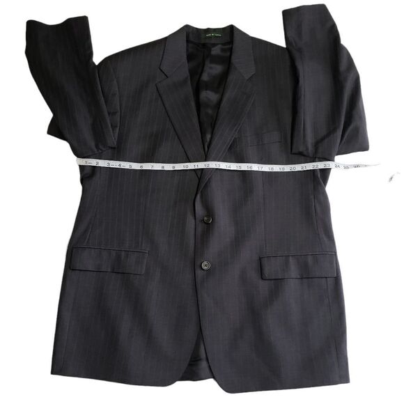 Lauren Ralph Lauren Gray Pinstriped Suit Jacket Sz 46R - Picture 7 of 16